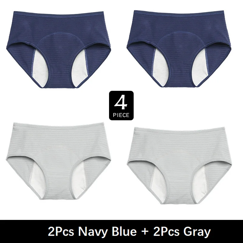 Set 2 Color 4 шт./лот менструальный период женские трусики хлопковые нижнее белье герметичность физиологические трусы из дышащего и удобного материала трусы - Цвет: Set 2 Color