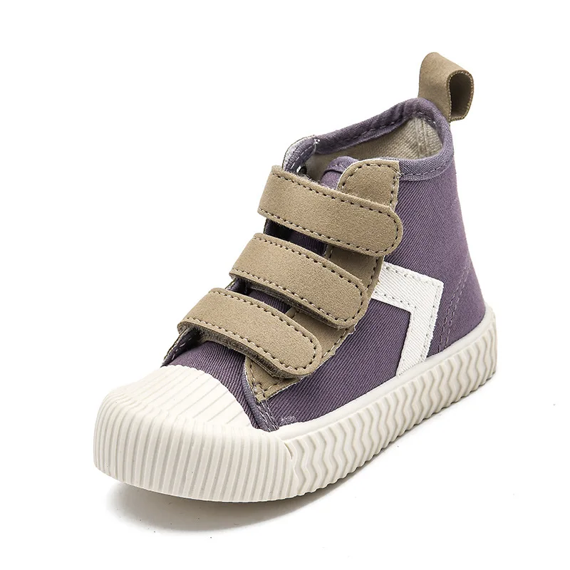 19 autumn winter new children's canvas shoes Korean high-top biscuit shoes Velcro soft bottom children shoes kids Casual Shoes