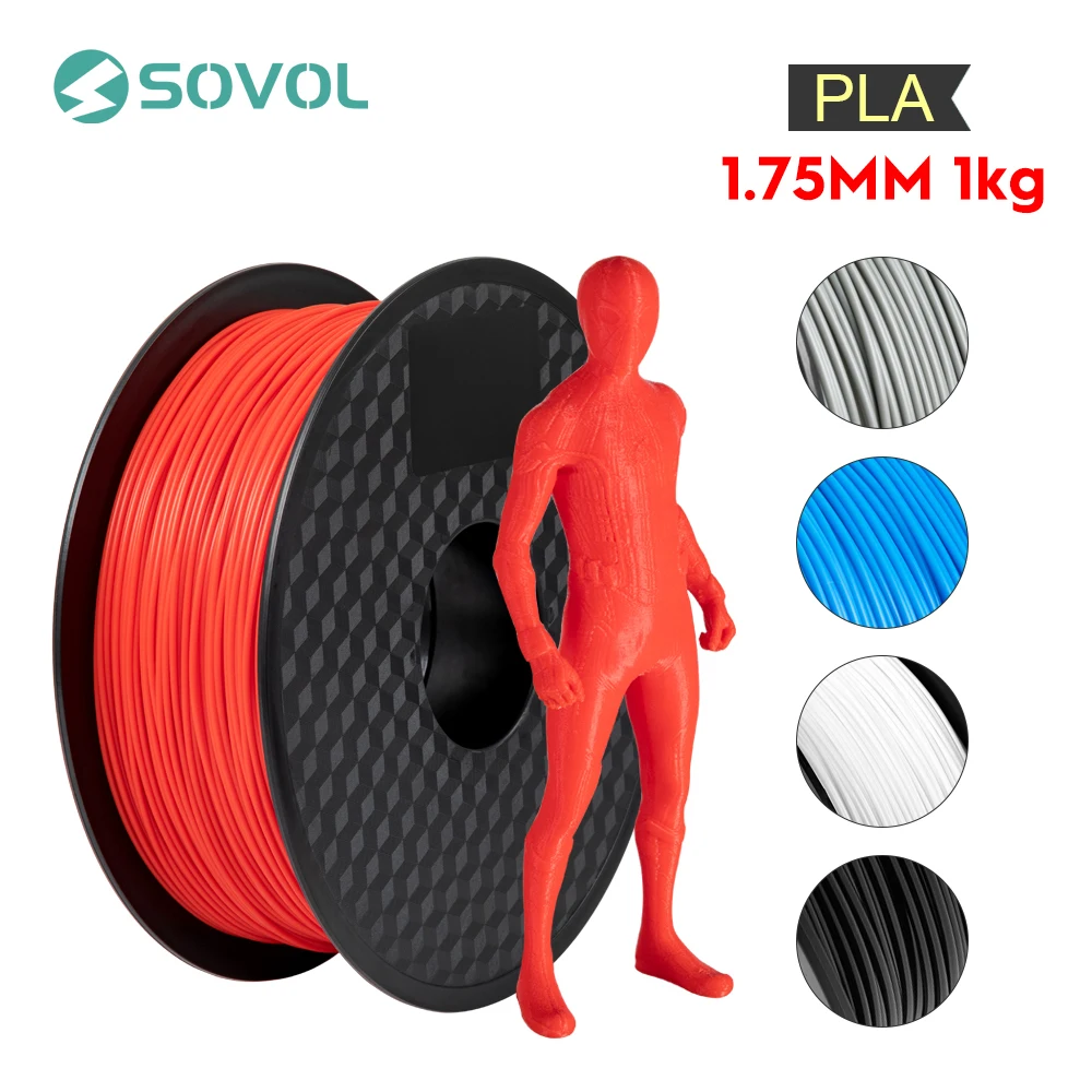 Пла нить для 3D принтера Sovol 1 кг/рулон 75 мм высококачественный материал 3d печати 5