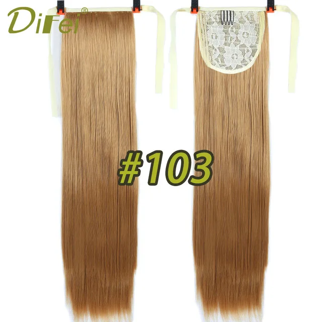 DIFEI, длинные прямые накладные волосы, накладные конский хвост, синтетические накладные волосы на заколках, накладные волосы для женщин - Цвет: #10