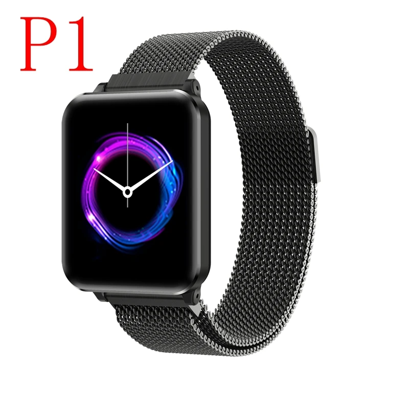 P1 black steel Y6 Pro/P1 фитнес-трекер, Смарт-часы для мужчин и женщин, модные Смарт-часы HR, кровяное давление, пульсометр, музыка, погода, умные часы - Цвет: P1 black steel