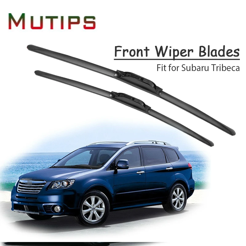 1Set Rubber Car Front Wiper Blade Kit For Subaru Tribeca 2015 2014 2006 Windscreen Cleaning
