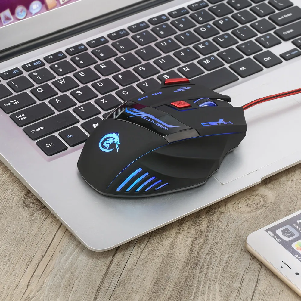 ABS материал анти-помехи мышь профессиональная 7 кнопок 5500 dpi USB Оптическая Проводная игровая мышь Мыши для ПК ноутбука zz5