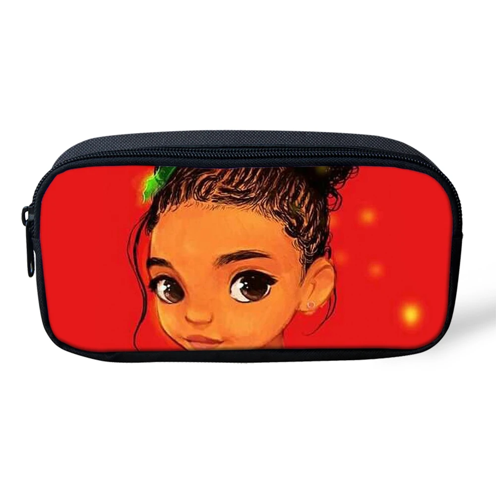 

Cartoon Black Girl Kids Pencil Bag Big African Girl School For Teen Girls Boys Children Book Cute Gift Pencil Case