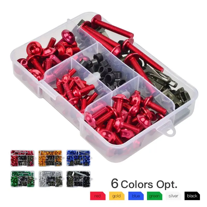177PCS/Set M6 M5 Fairing Bolts Kit Bodywork Screws Nut For Motorcycle 6 colors motorcycle accessories auto fasteners motorcycle screw caps motorcycle screws motorcycle fasteners