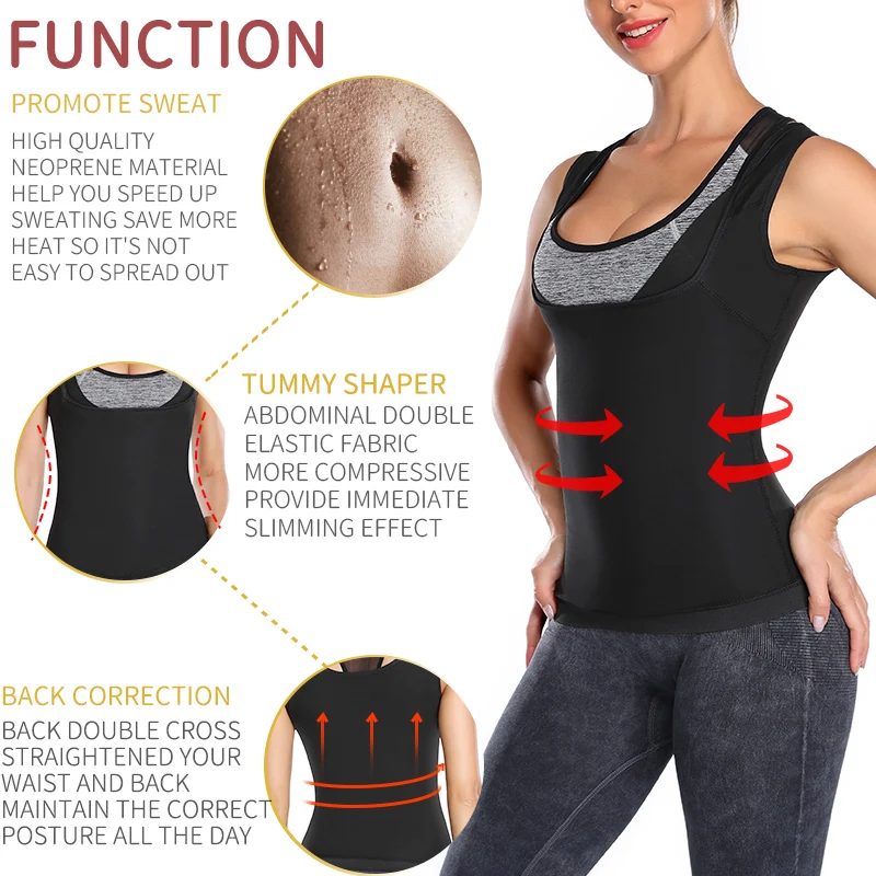 Sauna Sweat Vest Body Shaper Polymer Waist Trainer Weight Loss Shapewear Women Slimming Sheath Burning Fat Corset Workout Top Tops Aliexpress