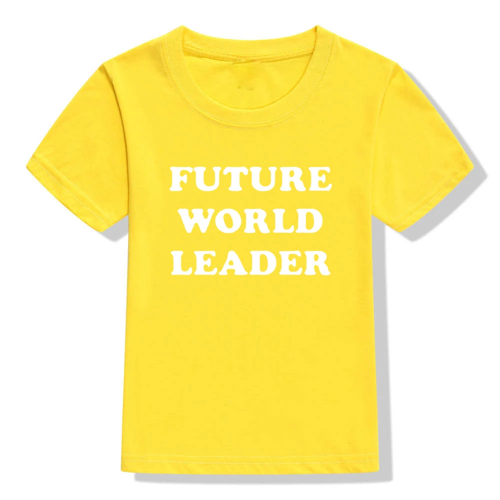 Kids Boys Tshirt Future World Leader Print Funny Letters Toddler Boy T-shirt Children Casual Short Sleeve Fashion Tees Clothes