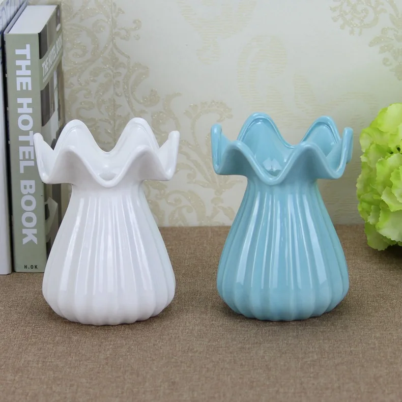 

Creative Simple Mediterranean Blue Flower Arrangement Vase Ceramic Coloured Glaze Home Living Room Decoration Furnishings Model