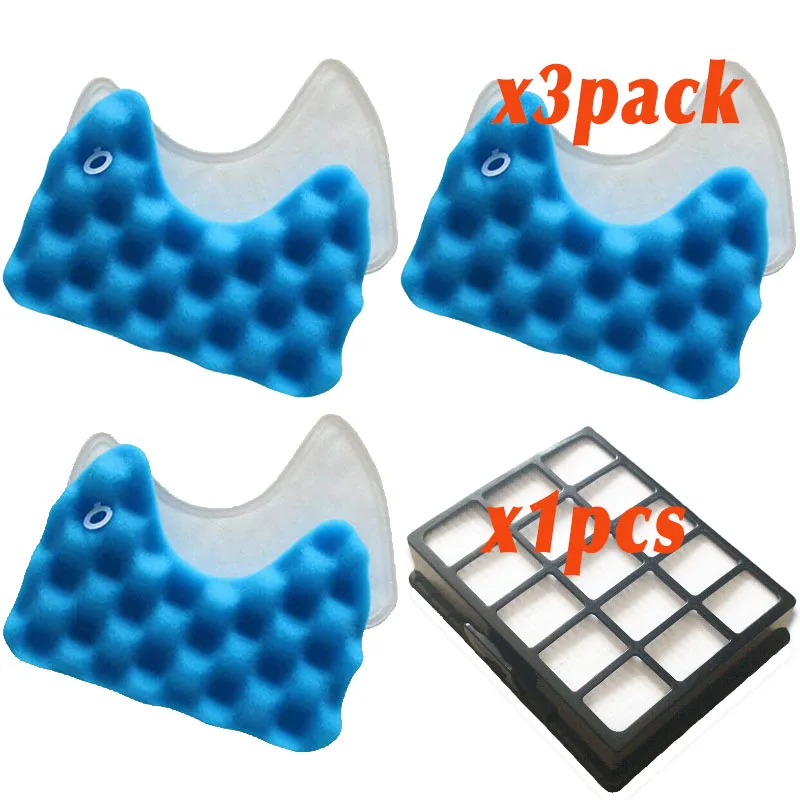 

1PC Dust Hepa Filter & 3 Set Blue Sponge Filters Kit for Samsung DJ97-00492A SC6520 SC6530/40/50/60/70/80/90 SC68 Vacuum Cleaner