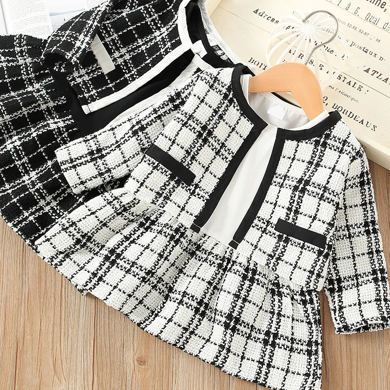 Brand Girls Dress 2021 Spring Autumn Kids Plaid Princess High-grade Clothes Toddler new Year costume | Детская одежда и обувь