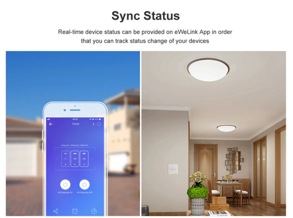 Интеллектуальный выключатель света SONOFF T2EU TX Smart Wi-Fi настенный сенсорный выключатель с границы умный дом 1/2/3 433 RF/Голосовое управление/приложение/сенсорный экран Управление работать с Alexa
