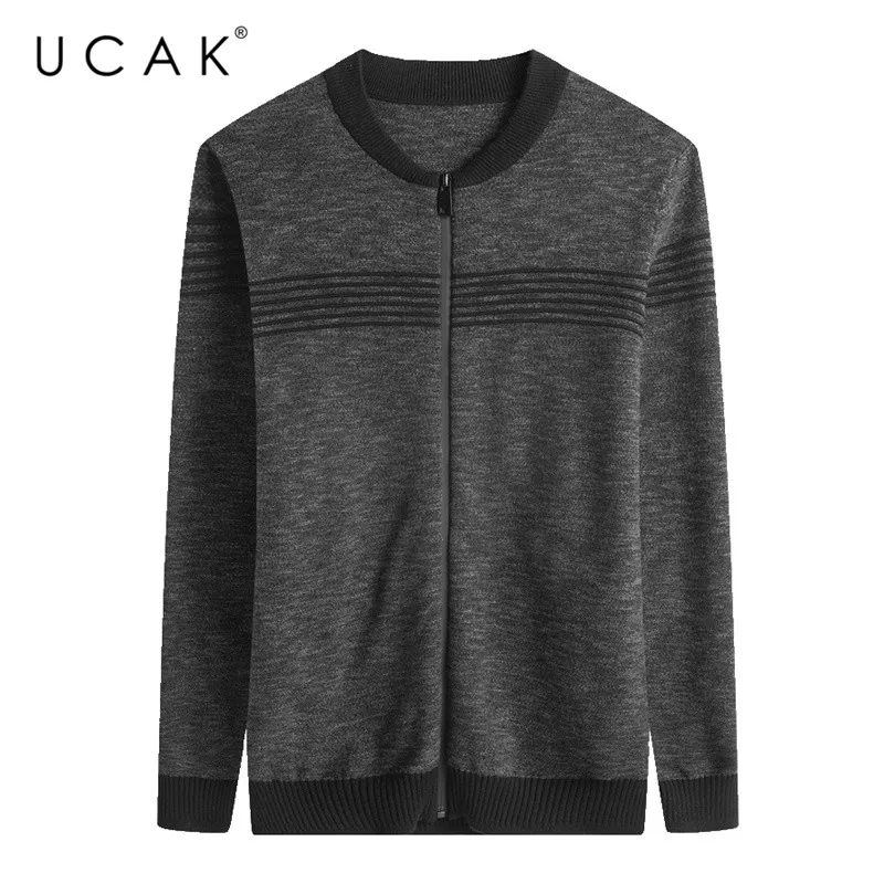 Seller UCAK Brand Sweater Men Cotton Knitwear Clothes 2019 New Arrival Streetwear Casual Coat Men Autumn Winter Warm Cardigan Men U1011