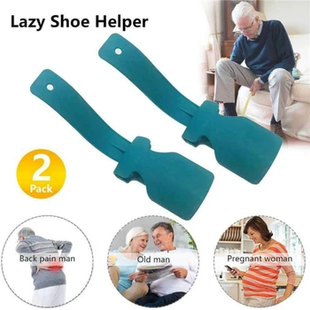 

Useful Lazy Shoe Helper Unisex Handled Shoe Horn Easy On & Off Shoe Lifting Helper