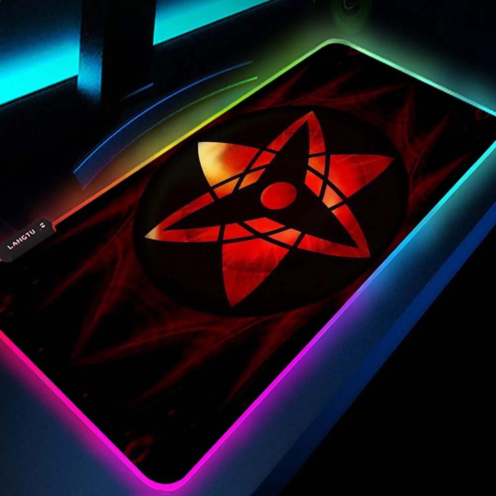

Mangekyou Sharingan Gamer Anime Mouse Pad Mouse Mat Computer Custom Xxl Rgb Led Slipmat Large Pad Gaming for Bears Pc