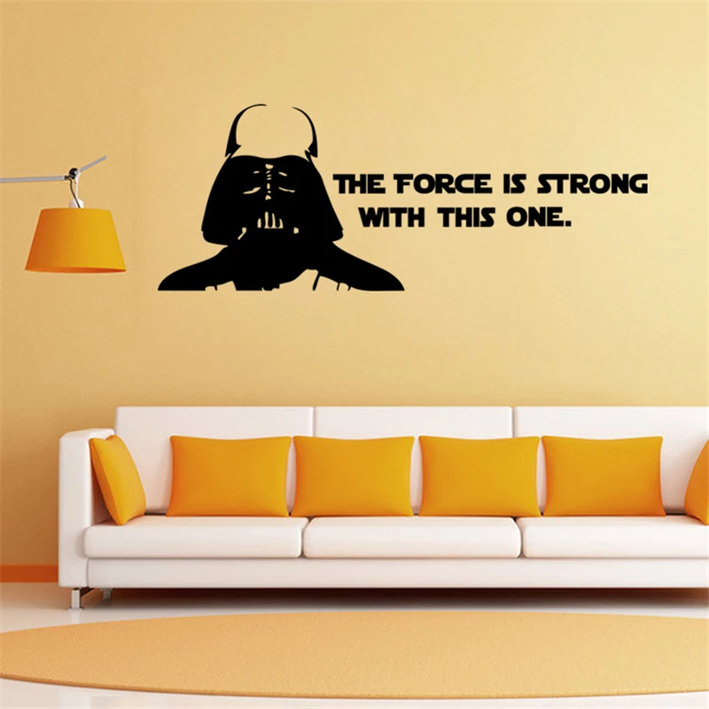 The Force Is Strong Star Wars  Wall Decals Home Decoration For Kids Room Stickers Art DIY Vinyl Movie Art Boy's Gift