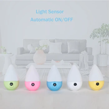 

Automatic ON/OFF Light Sensor LED Night Light Bedside Lamp for Children Baby Bedroom Plug In Safety Night Lamp EU/UK Plug