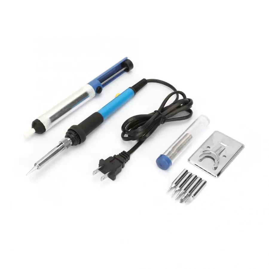 1 Set Electric Soldering Iron Portable Handle Adjustable Temperature Electric Soldering Welding Iron Set 60W US Plug 110V