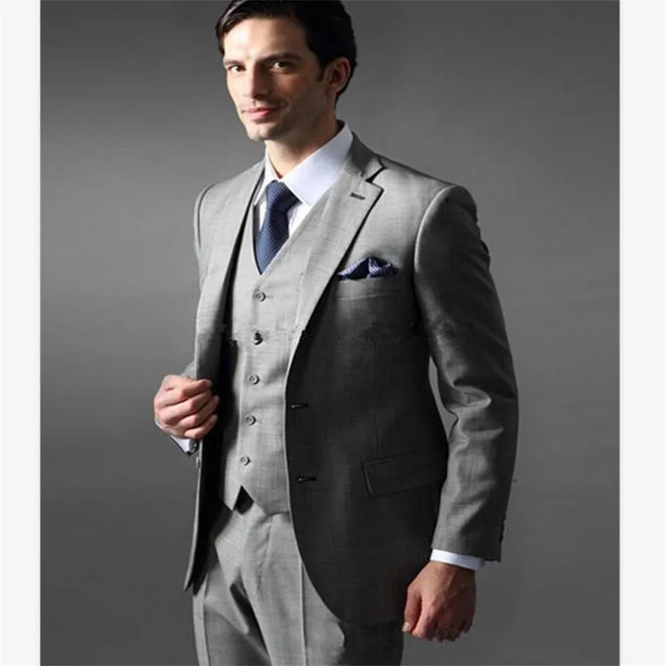 Мужской костюм смокинг Noivo Terno Slim Fit Easculino вечерние костюмы для мужчин серый вечернее платье Свадебные смокинги - Цвет: Style and color