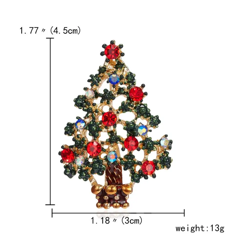 Новая Рождественская елка Броши для женщин со стразами инкрустация Праздничная брошь булавки подарок зимнее пальто брошь для головного убора новогодняя мода ювелирные изделия - Окраска металла: tree 21