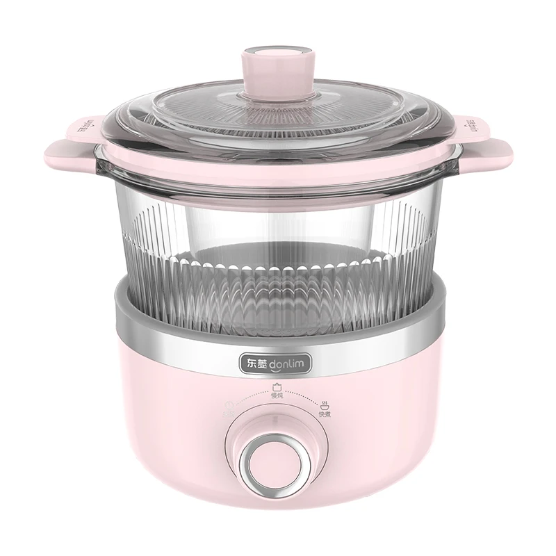 Pentola Elettrica A Vapore In Vetro 220V Per Uso Domestico Multifunzionale Slow Stewer Multi Cooker Colore Rosa/Verde Disponibile