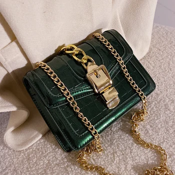 

Luxury Handbags Women Bags Designer Small Shoulder BagsStone Pattern Square Crossbody Bag Fashion New Quality Lock Chain