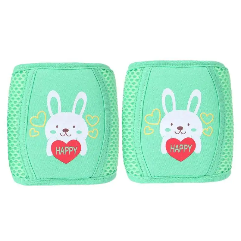 Baby Crawling Knee Pads Cute Rabbit Breathable Infant Sponge Kneepads Baby Crawl Warmer Protectors For Crawling Fall Resistance - Цвет: Зеленый