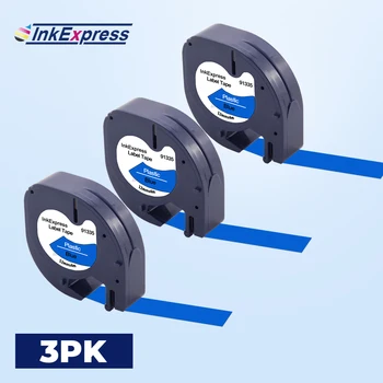 

3PK 91205 Label 12mm For DYMO Label Tape 91335 91225 91205 Printer Ribbon For DYMO LetraTag LT100H LT100T QX-50 Label Maker