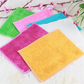 

10Pcs Anti-grease Dish Cloth Bamboo Fiber Washing Towel Scouring Pad Magic Clean Rags Kitchen Household Supplies Cleaning Tools