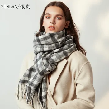 

Wool scarf ladies plaid British style dual-use cashmere shawl autumn and winter all-match classic plaid scarf