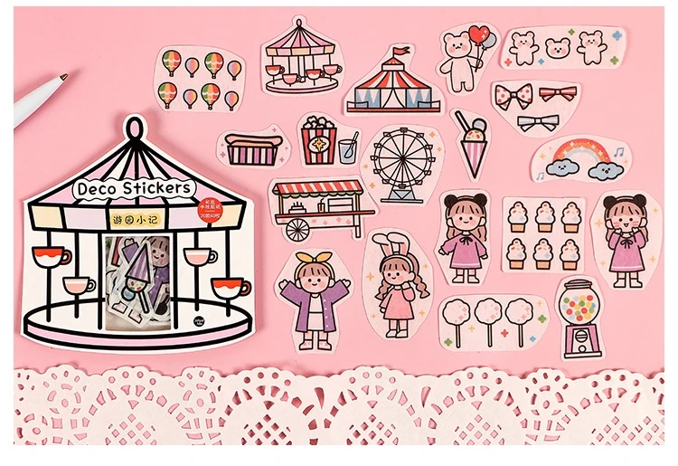 Kawaii розовые девушки деко наклейки декоративные Сделай сам стикер для дневник в стиле скрапбукинг украшения милые канцелярские игрушки стикер s подарок