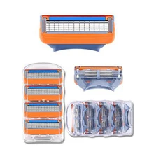 4 предмета/партия Профессиональный бритвенная 5-ти слойное лезвие бритвы для безопасный и удобный, Для мужчин лица для Fusione