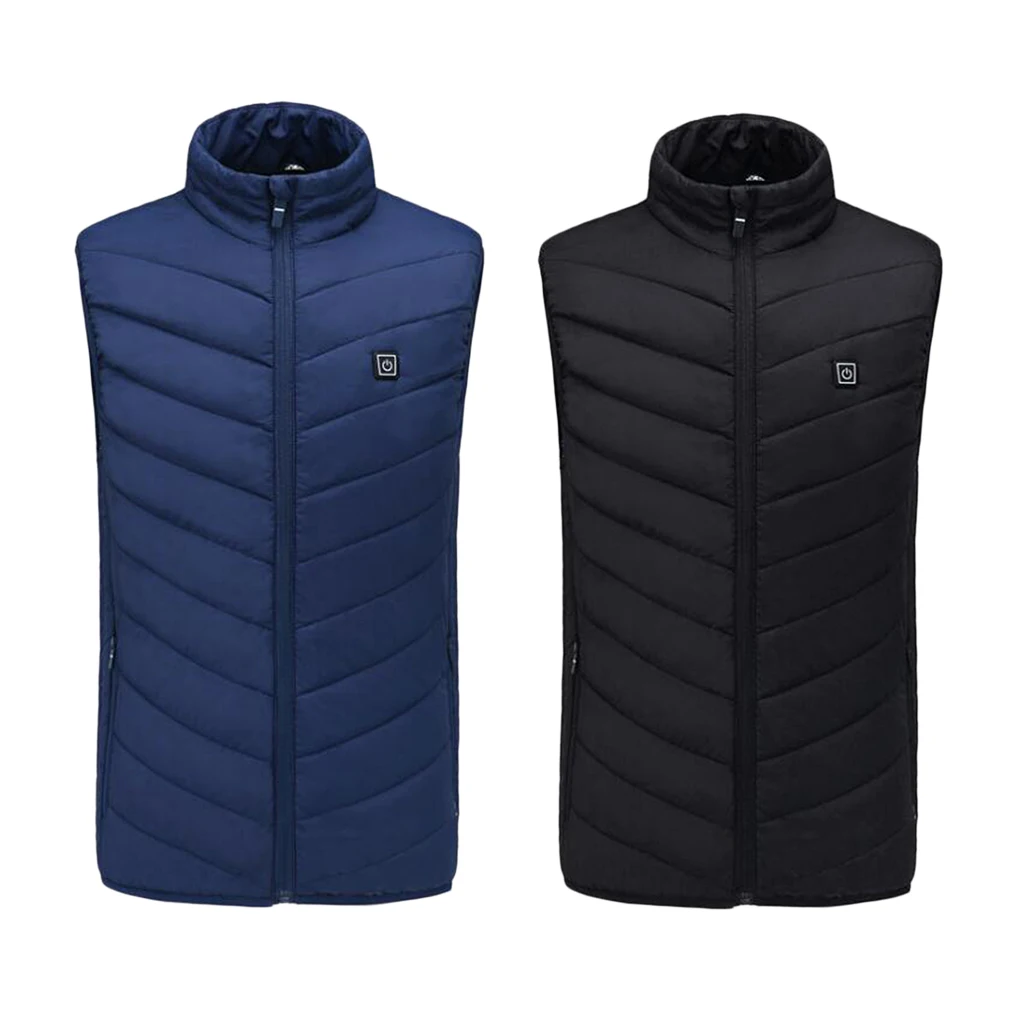 Winter Electric Heating Vest Warm Adjustable Heated Jacket Battery Heated Coat Outdoor Fishing Camping HIking Walking Men Women 