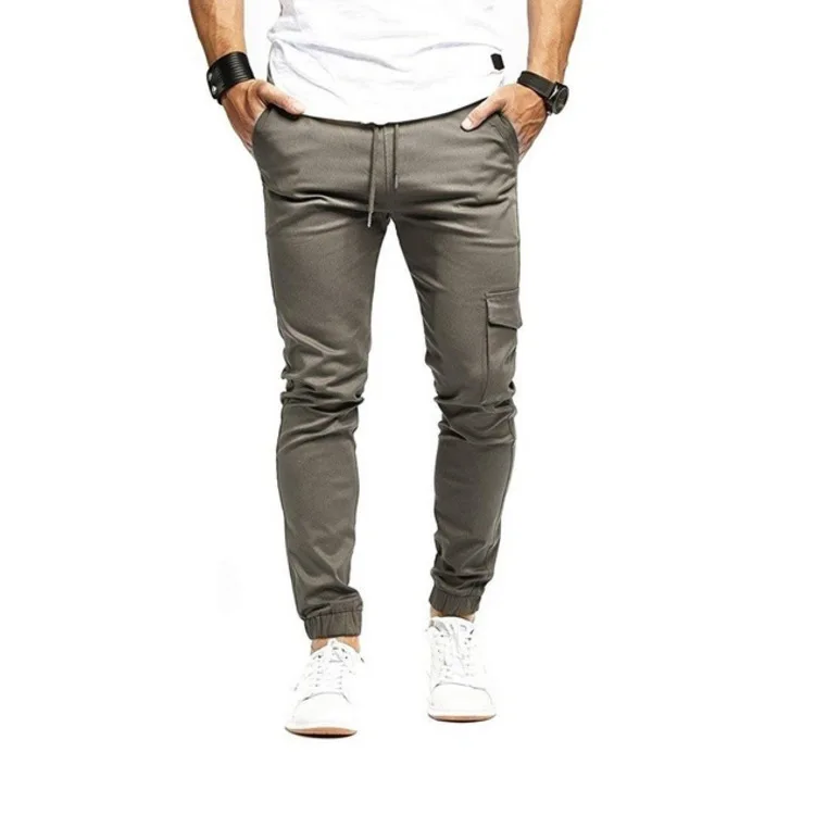 

2019 New Style Solid Color Trousers Men Transport Gymnastic Pants Fashion Multi-color Slim Fit Trousers