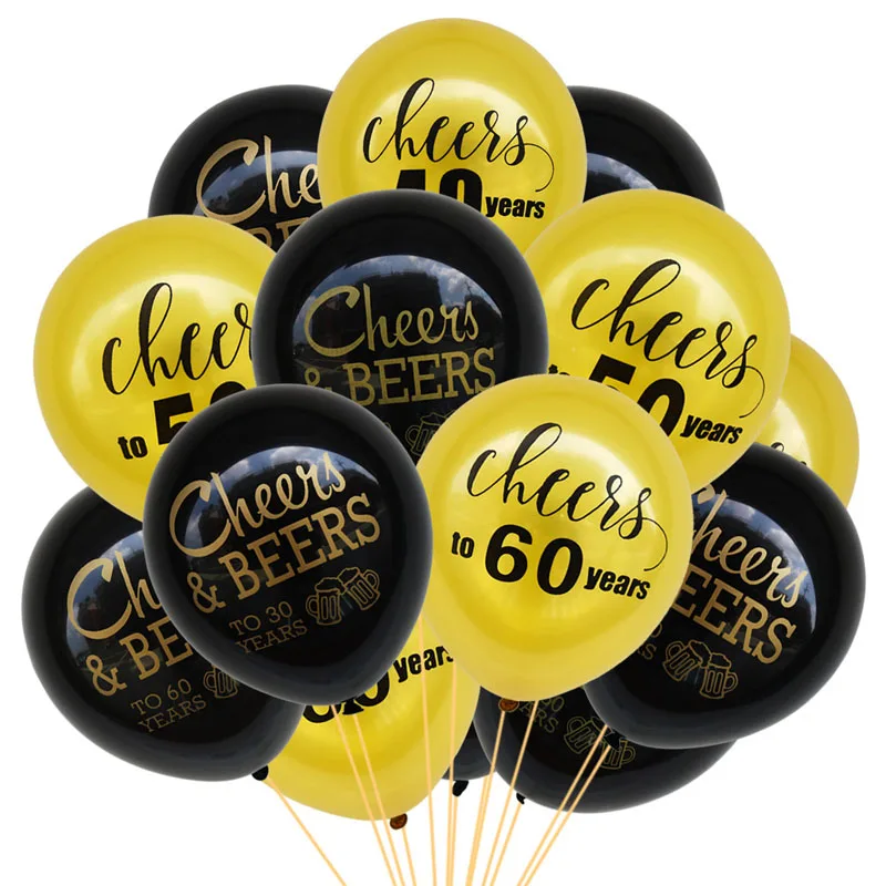 

AnBnCn 10pcs Cheers&Beers 21 30 40 50 Years Wedding Anniversary 10inch Latex Balloons Birthday Adults Party Decorations Supplies