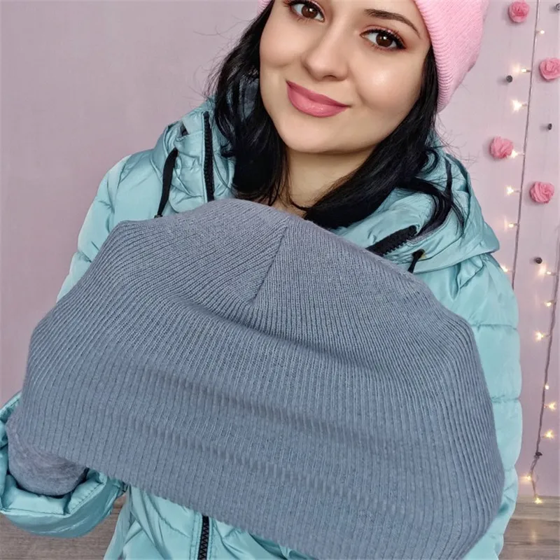 Mütze Winter für Frauen Männer Jungen Mädchen häkeln Schädel Hut einfarbig Unisex Herbst gestrickte Mützen Mütze wilde Accessoires – Detail 6