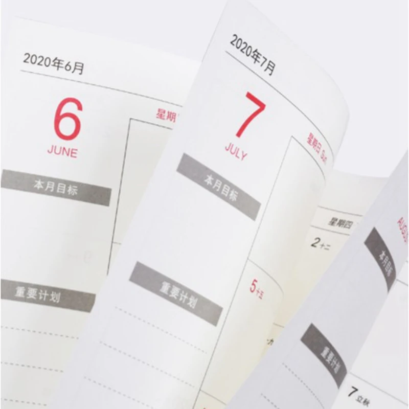 Блокнот-календарь креативный простой Одноцветный ежедневник планировщик программа, блокнот и журнал, подарки, Товары для офиса