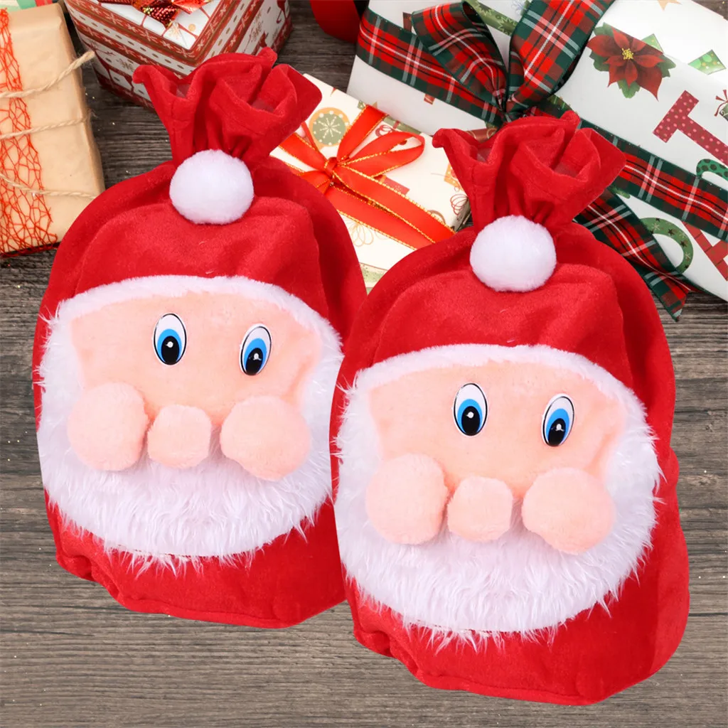 Santa Claus Large Backpack Gift Bag Gold Velvet Candy Bag Gift Bag XTJ