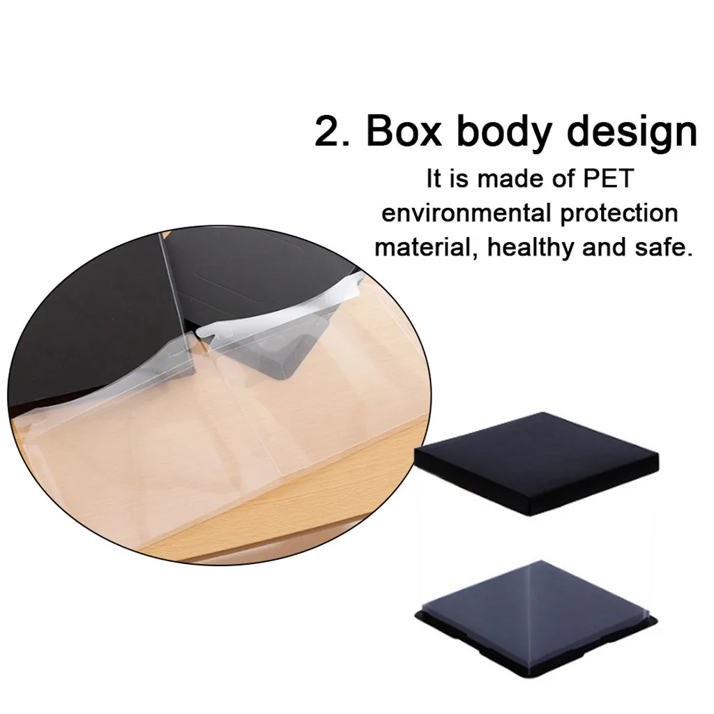 1pcs Christmas Transparent Clear Candy Box Square Shape Chocolate Gift Box Wedding Favor Birthday Baby Shower Party SupplyA30930