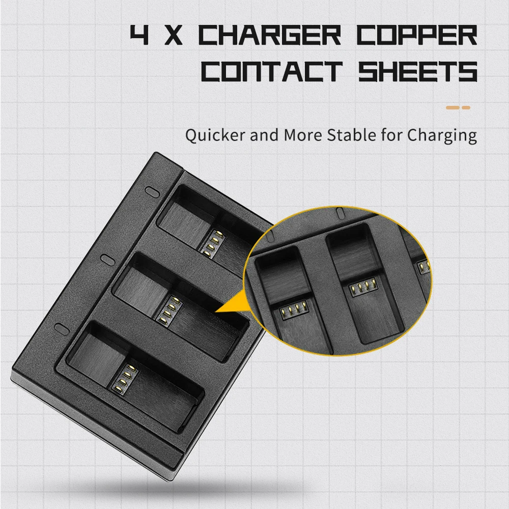 Съемка для GoPro 8 1220mAh AHDBT 501 аккумулятор с USB зарядным устройством Hero 7 5 Black Sports Go Pro