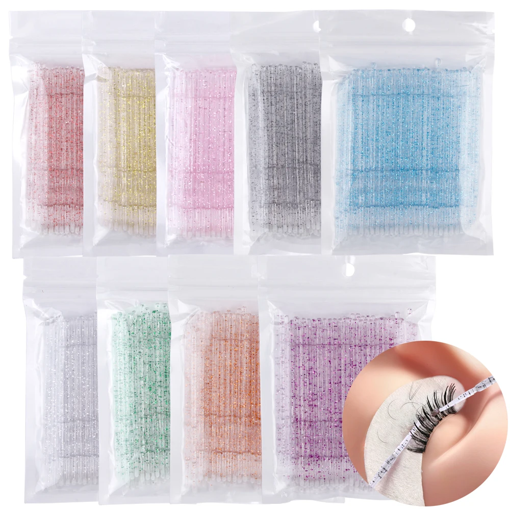 50/100Pcs MicroBrush Crystal Disposable Eyelash Brush Applicator Lash Removing Swab Micro Individual Extension Too | Красота и
