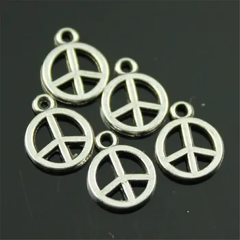 

120pcs Charm Peace Symbol Small Peace Symbol Pendant Charms For Jewelry Making Antique Silver Color Tiny Peace Charms 8mm
