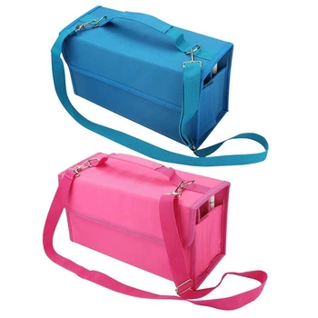 

2 Pcs 80 Slots Large Capacity Folding Marker Pen Case Art Markers Pen Storage Carrying Bag Durable Sketch Tools Organizer, Blue