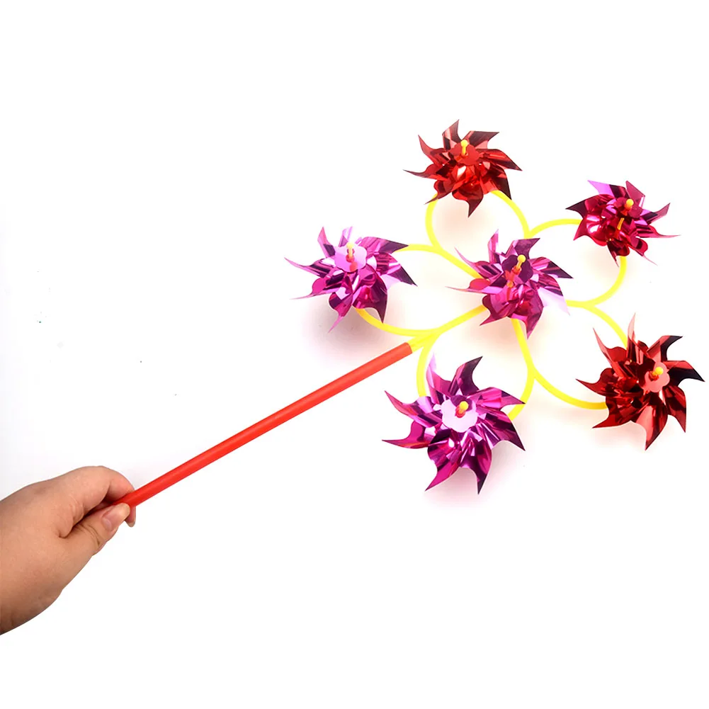 50*27 см 6 колеса красочные пластиковые блестки ветряная мельница Whirligig ветер Спиннер домашний дворовый садовый Декор DIY крутящаяся игрушка