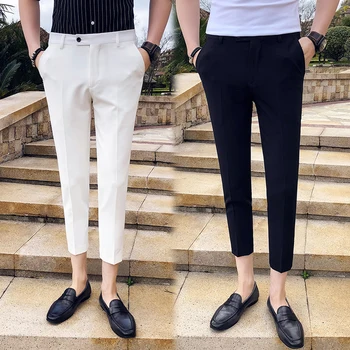 

2020 Spring And Summer Korean Version Of European And American Style Casual Fashion Nine Points Suit Pants