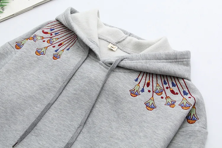 Blvyisla 4XL большой флисовый утепленный пуловер с вышивкой свитшоты 90 кг женские большие свободные толстовки Топы