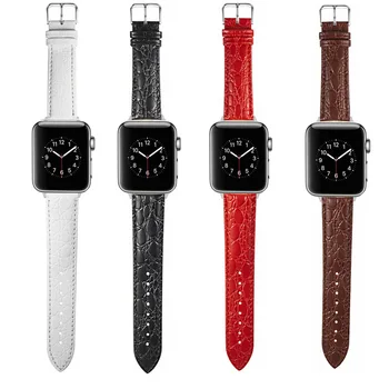 

Alligator pattern Leather strap For Apple Watch 5 band 44mm 40mm 42mm 38mm Wristband for iwatch series 3 2 Replacement bracelet