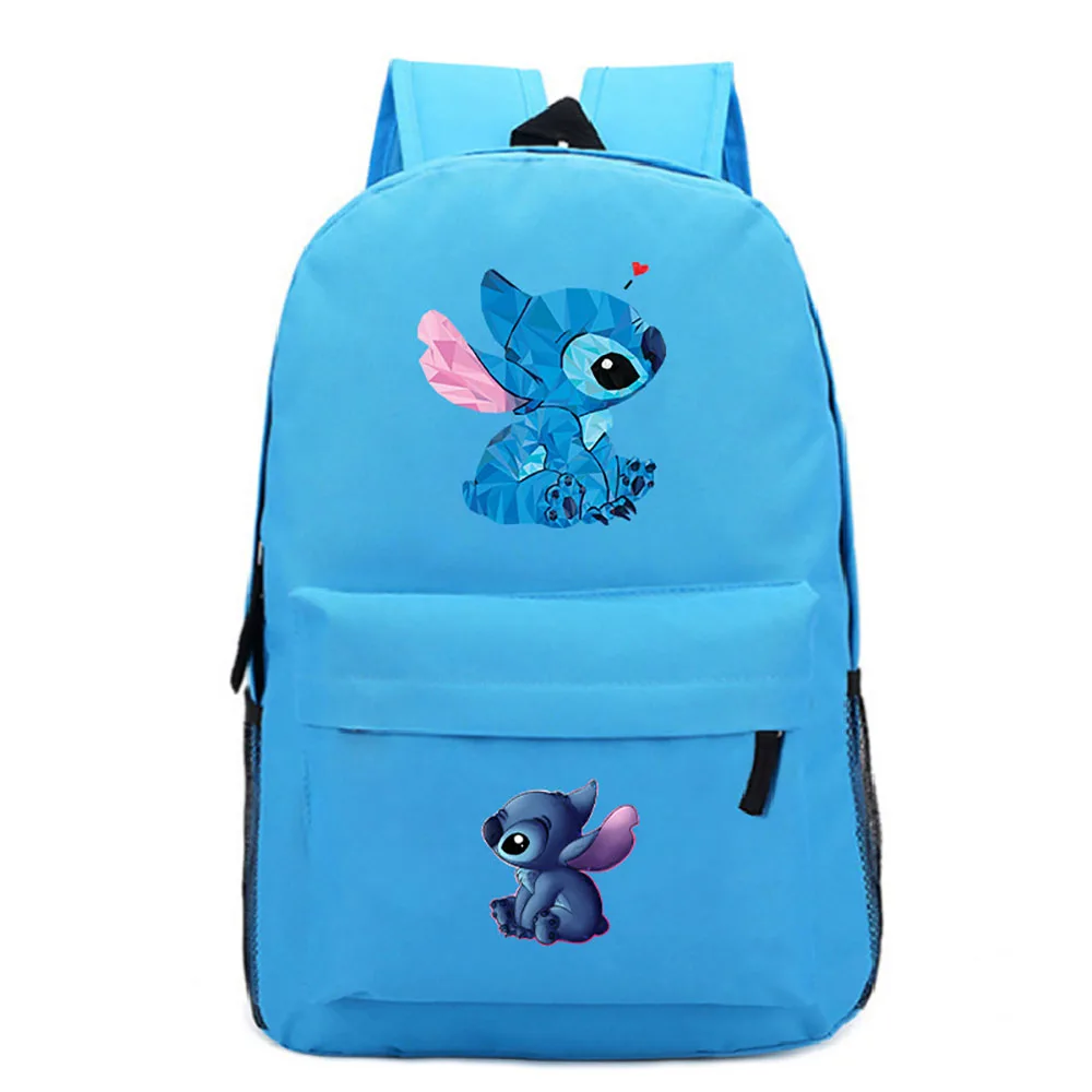 Disney 2021 New Interstellar Baby Stitch Pure Color Cartoon Pattern Wild Backpack Creative Travel Student School BackPack