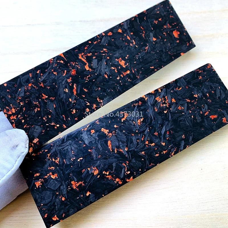 2Pcs-Marbled-CF-Carbon-Fiber-Black-Marble-with-resin-For-DIY-knife-handle-material-copper-powder