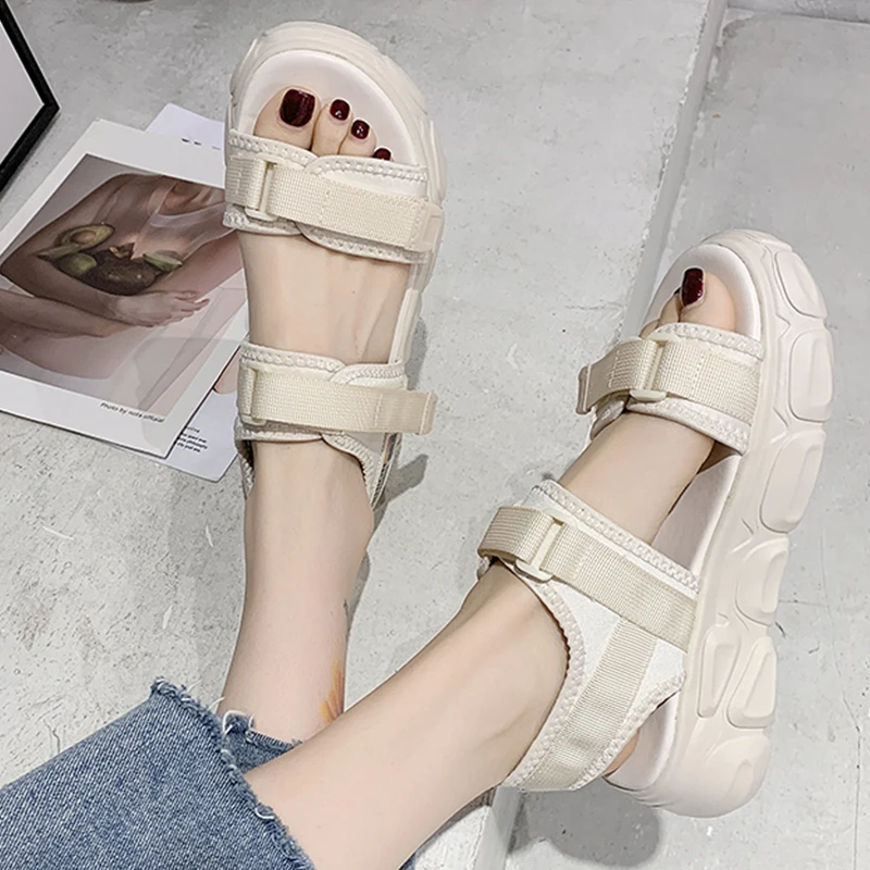 stretch platform sandals