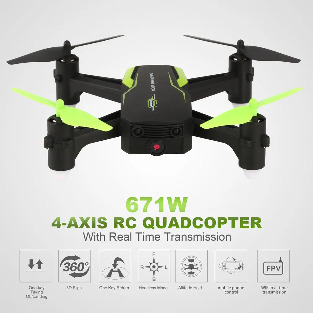 Мини 671 Вт удержания высоты радиоуправляемого летательного аппарата FPV 30W HD WI-FI антенна Камера 4-осевая машина «Безголовый» режим в режиме реального времени Радиоуправляемый Дрон Квадрокоптер игрушка